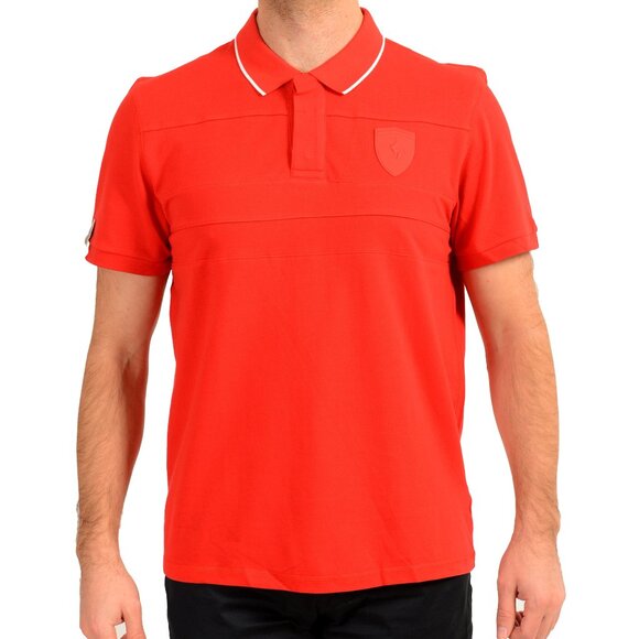 Scuderia Ferrari X Puma Men's Red Short Sleeve Polo Shirt - Picture 1 of 6